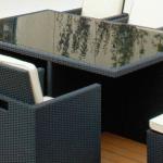 Alum Frame With Tempered Glass Rattan Restaurant Table W12041T