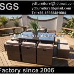 aluminum and PE rattan wicker dining table and chairs V-225