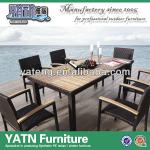 Aluminum dining room table chair teak furniture YT505(7pcs/set)