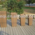 aluminum simple PE rattan 4pcs pot YQR-046