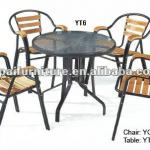 aluminum wooden kitchen chair and table furniture set YC009,YT6 YC009,YT6