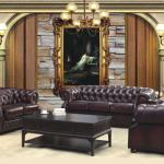 American style classic luxury chesterfiel leather living room sofa set home furniture CB318