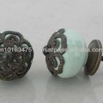 Antique Ceramic Door and Cabinet Knobs with Antique Mesh Hardware