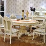 Antique french marble top round dining table with lazy Susan DF88-15B DF88-15B