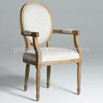 Antique linen fabric milk white dining chair with arm(GK6010) GK6010