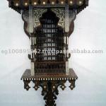 Antique Reproduction Handmade Inlaid Islamic Wall Double Shelf Console W 29