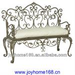 Antique wrought iron scrolled patio bench settee love set sofa JHD-709