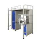 apartment metal bunk bed with desk and locker YL-05