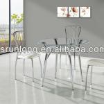 B603 PVC hotel chrome dining chair B603