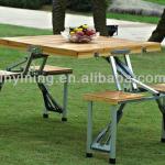 bamboo camping folding table and chair set C1001