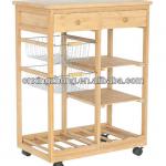 Bamboo Kitchen Cart with Wine Rack XGC-1333