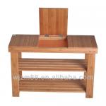 Bamboo shoe stool with storage box WJ3303