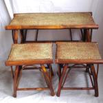 bamboo table and stool