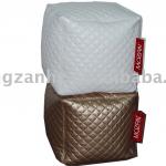 bean bag pouf in white color, PU leather