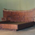 Bed from Solid Slab Wood II 64465