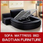 bedroom furniture storage leather round bed on sale BF-AU01-15 BF-AU01-15