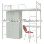 Best selling!! modern commercial steel dorm bunk beds/ durable school student metal beds with locker , table and chair MB051