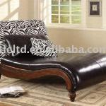 Bi Cast Leather Zebra Print Chaise Lounge w/2 pillows CFF08052