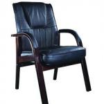 Black antique wood chair in Foshan Shunde,leather chair headrest cover WM-C989