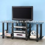 Black Contemporary LCD/Plasma Glass TV Stand Console Component Stand QH-TVJ1005