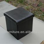 Black Foldable Storage/Ottoman PU For Outside Living Room Storage PU1202.1