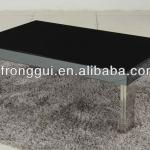 black tempered glass top stainless steel legs coffee table modern style 35