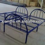 blue single steel military bed /simple metal frame mesh wire bed AS-023