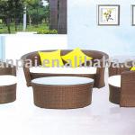 brown color poly rattan sofa set RS-088