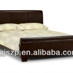 brown double size Faux Leather Bed Leather76