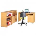 Budget Desk with Bookcase and Mobile drawers OZSBR