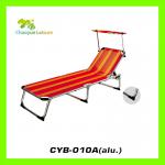 canopy folding aluminium sun beach bed CYB-010A