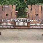 carbonized wooden double chair #3312