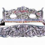 Carved Silver King Size Bed (Silver furniture from India) VSB-003