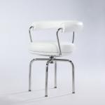 CH060 Replica white leather Chrome Frame Swivel Chair CH060