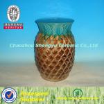 Characteristics of pineapple shape green porcelain garden stool SY1577-2