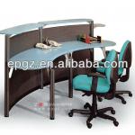 Cheap cured wooden salon reception desk, beauty salon reception desk, used reception desk salon reception desk CP-11