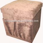 Cheaper! Brown Corduroy folding storage stool/ottoman with bag 4A-115BR