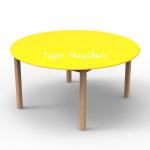 Children mini set kidergarden Rubber wooden kids furniture color round Table FT027