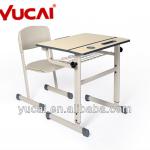 Children plastic student desk and chair YCY-036-1