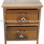 Children&#39;s Furniture / wooden cabinet with 2 wicker drawers JTJT-169