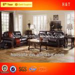 China antique style furniture leather sofa, new design living room furniture couch H955