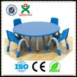 China cheap price round plastic table and chair set for kids/desk/prescholl furniture/baby furniture QX-B7003 QX-B7003