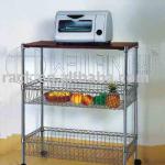 Chrome Wire Metal Moveable Metal Wire Kitchen Cart CJ-B1001