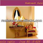 Classic 24k gold plated console table and mirror K-829