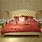 Classic luxury white genuine leather beds B002