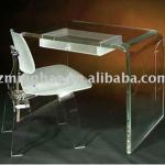 clear acrylic computer desk table and chair