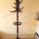 COATRACK Old oak wood horn antler TP191