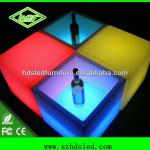 Colorful illuminated bar stool, Led cube lounge HDS-4040C