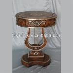 Colorful Painted Furniture - Antique Small Table with One Drawer Violin Featured Gold Foil BF01-0916a