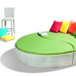 colorful sectional rattan wicker sun bed, moon bed MT-S-4061